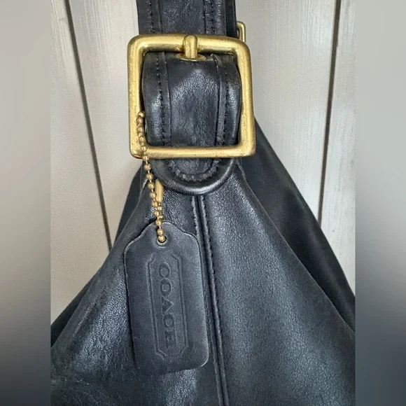 Coach 9085 XL Feed Sac Duffel Bag Black Vintage Leather 90s - Picture 10 of 14